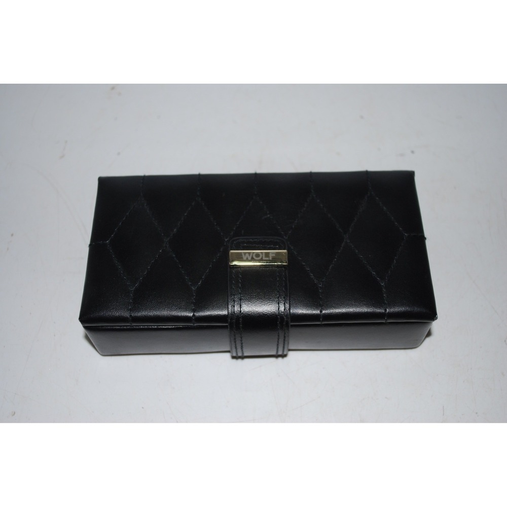Wolf Leather Travel Jewelry Box – Compact Organizer Case – Used – Light Wear